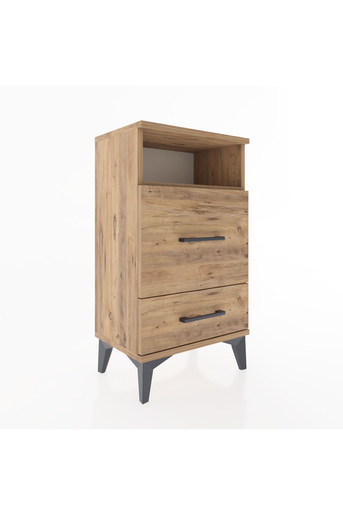 Arges Komodin Tek Raflı 2 Çekmeceli 44x30x80 - S08M018V9A