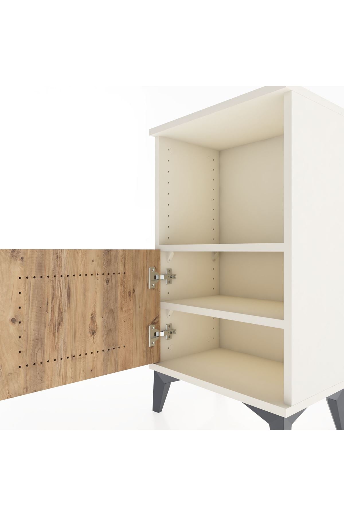 Arges Komodin 2 Raflı Tek Kapaklı 44x30x80 - S08M001V3A