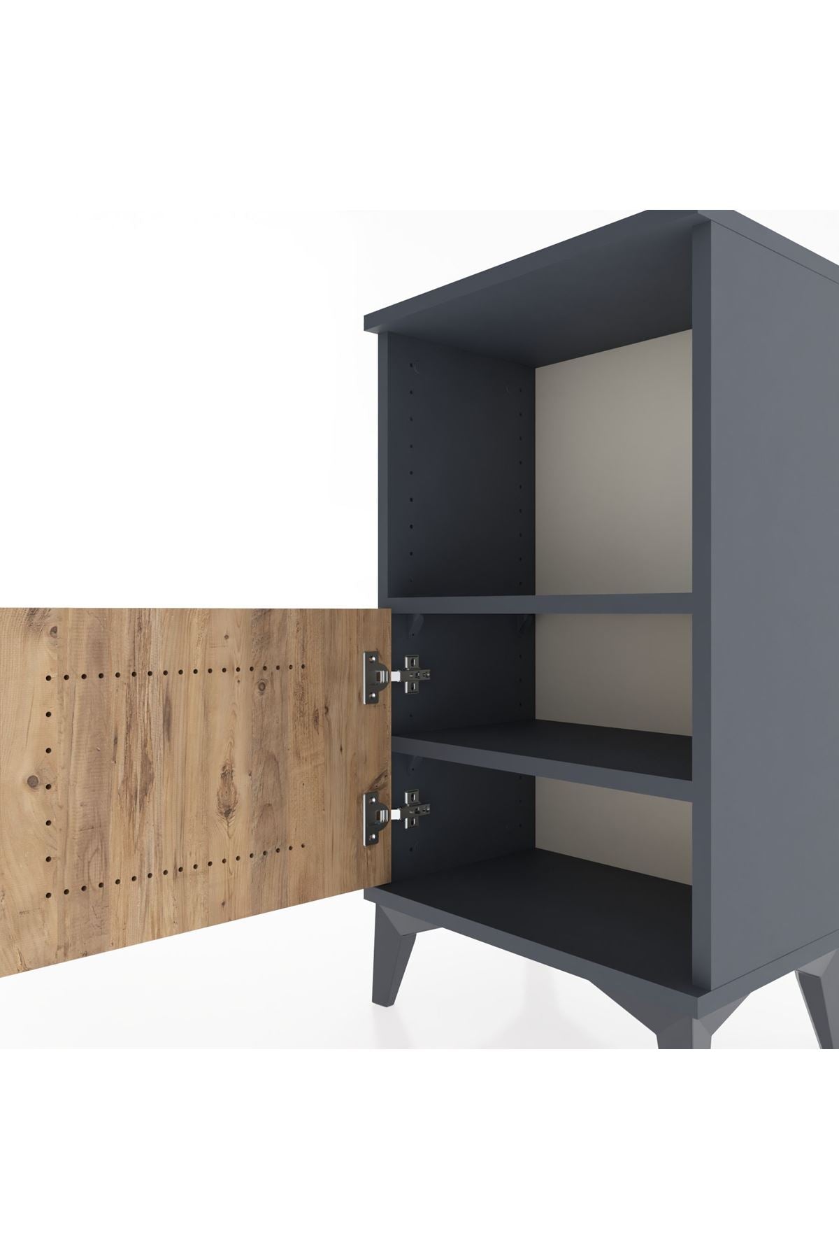 Arges Komodin 2 Raflı Tek Kapaklı 44x30x80 - S08M001V6A