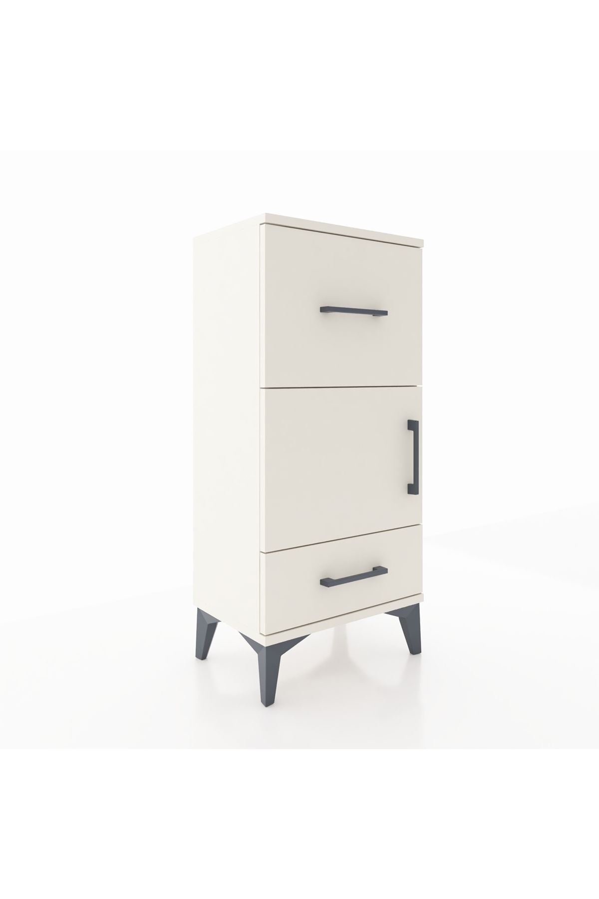 Arges Komodin Tek Raflı 2 Çekmeceli Tek Kapaklı 44x30x96 - S09M029V1A