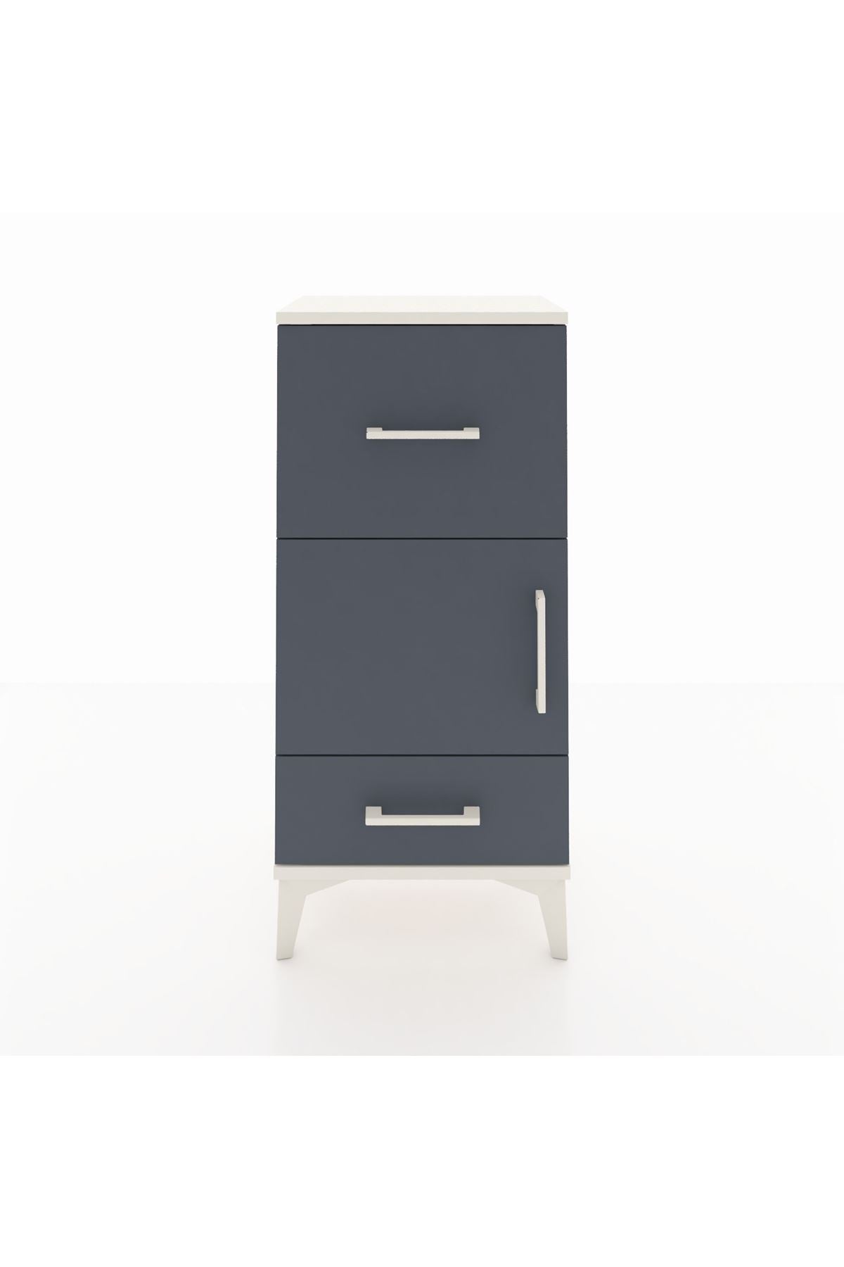 Arges Komodin Tek Raflı 2 Çekmeceli Tek Kapaklı 44x30x96 - S09M029V2A