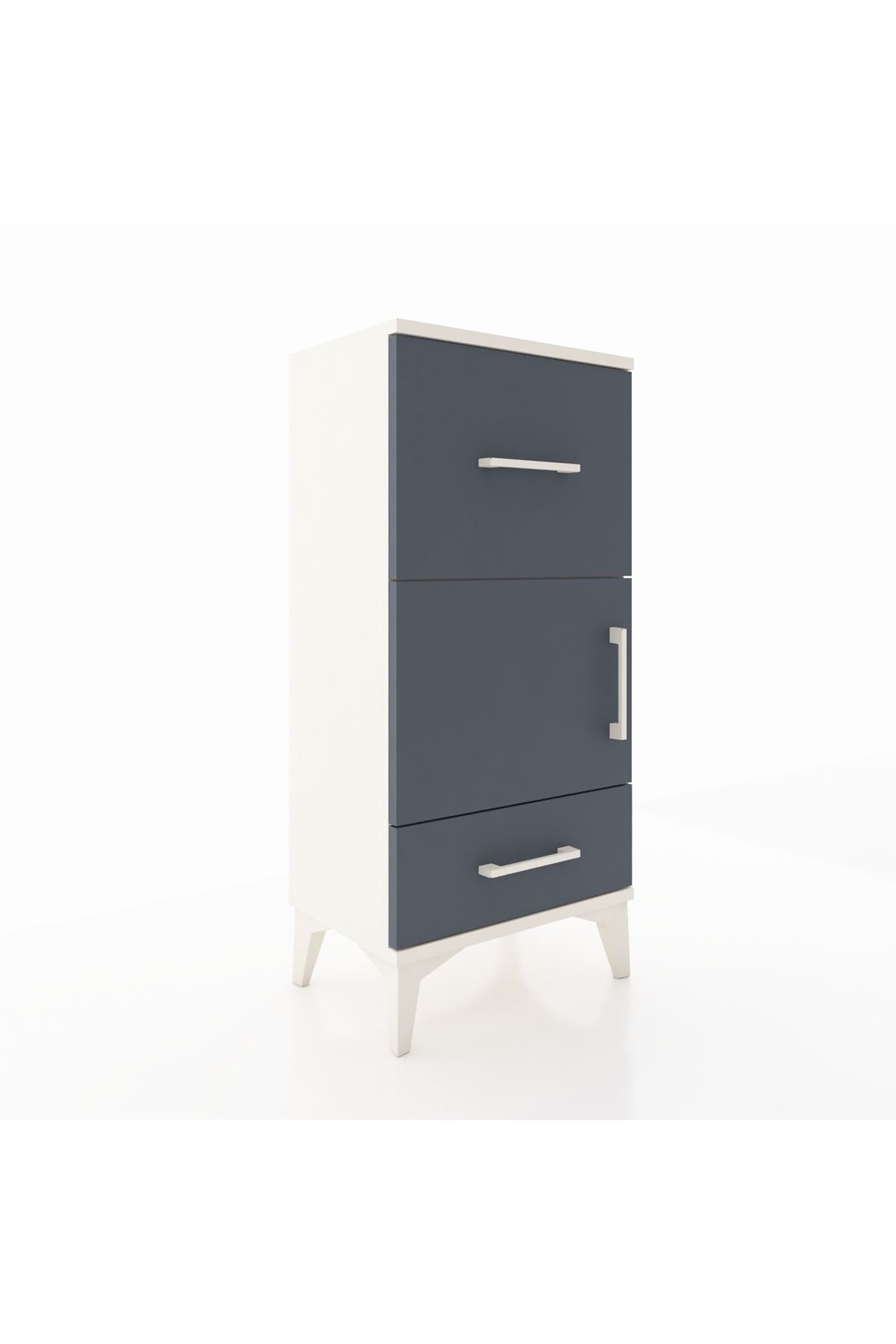 Arges Komodin Tek Raflı 2 Çekmeceli Tek Kapaklı 44x30x96 - S09M029V2A