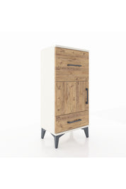 Arges Komodin Tek Raflı 2 Çekmeceli Tek Kapaklı 44x30x96 - S09M029V3A