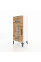 Arges Komodin Tek Raflı 2 Çekmeceli Tek Kapaklı 44x30x96 - S09M029V3A
