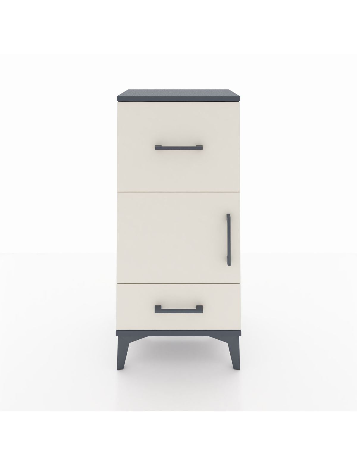 Arges Komodin Tek Raflı 2 Çekmeceli Tek Kapaklı 44x30x96 - S09M029V4A