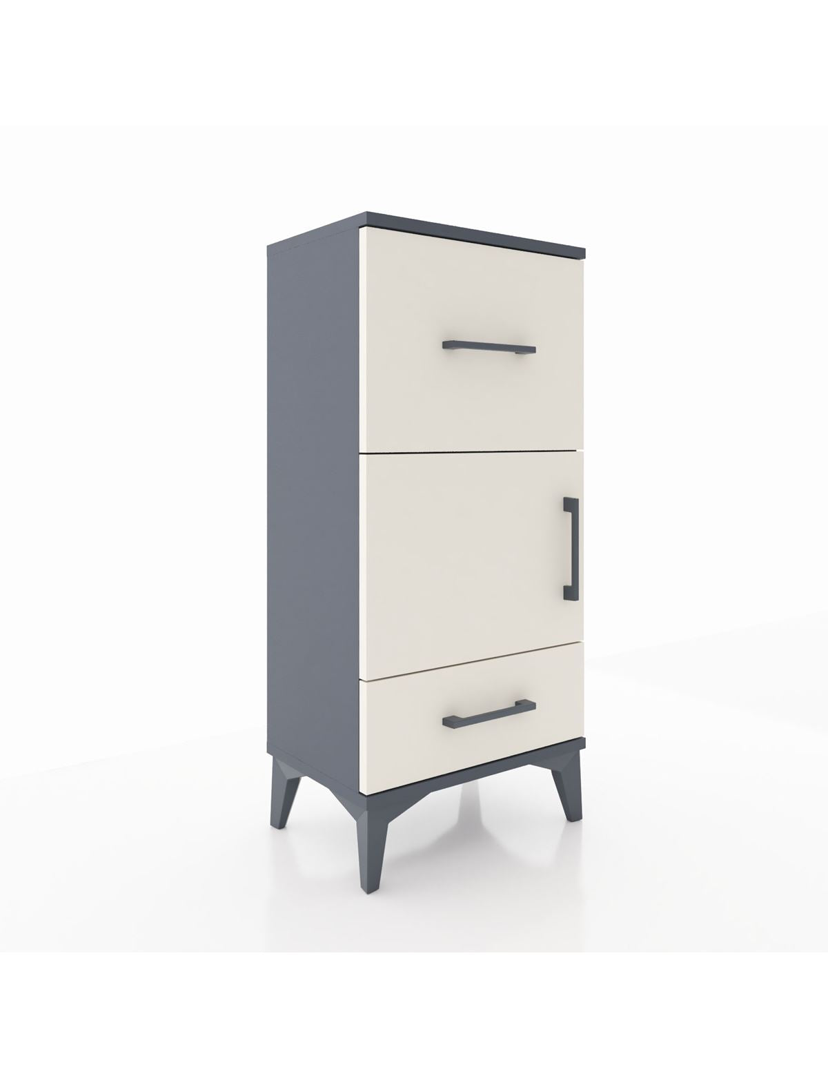Arges Komodin Tek Raflı 2 Çekmeceli Tek Kapaklı 44x30x96 - S09M029V4A