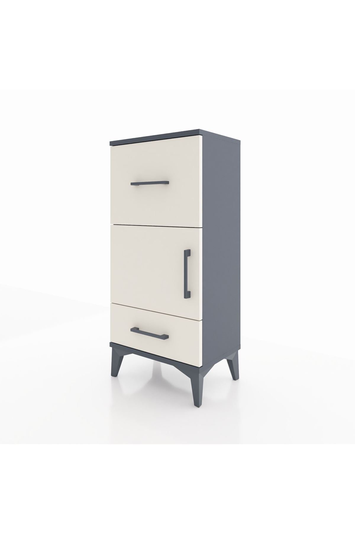 Arges Komodin Tek Raflı 2 Çekmeceli Tek Kapaklı 44x30x96 - S09M029V4A