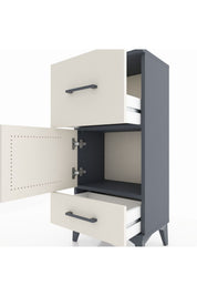Arges Komodin Tek Raflı 2 Çekmeceli Tek Kapaklı 44x30x96 - S09M029V4A