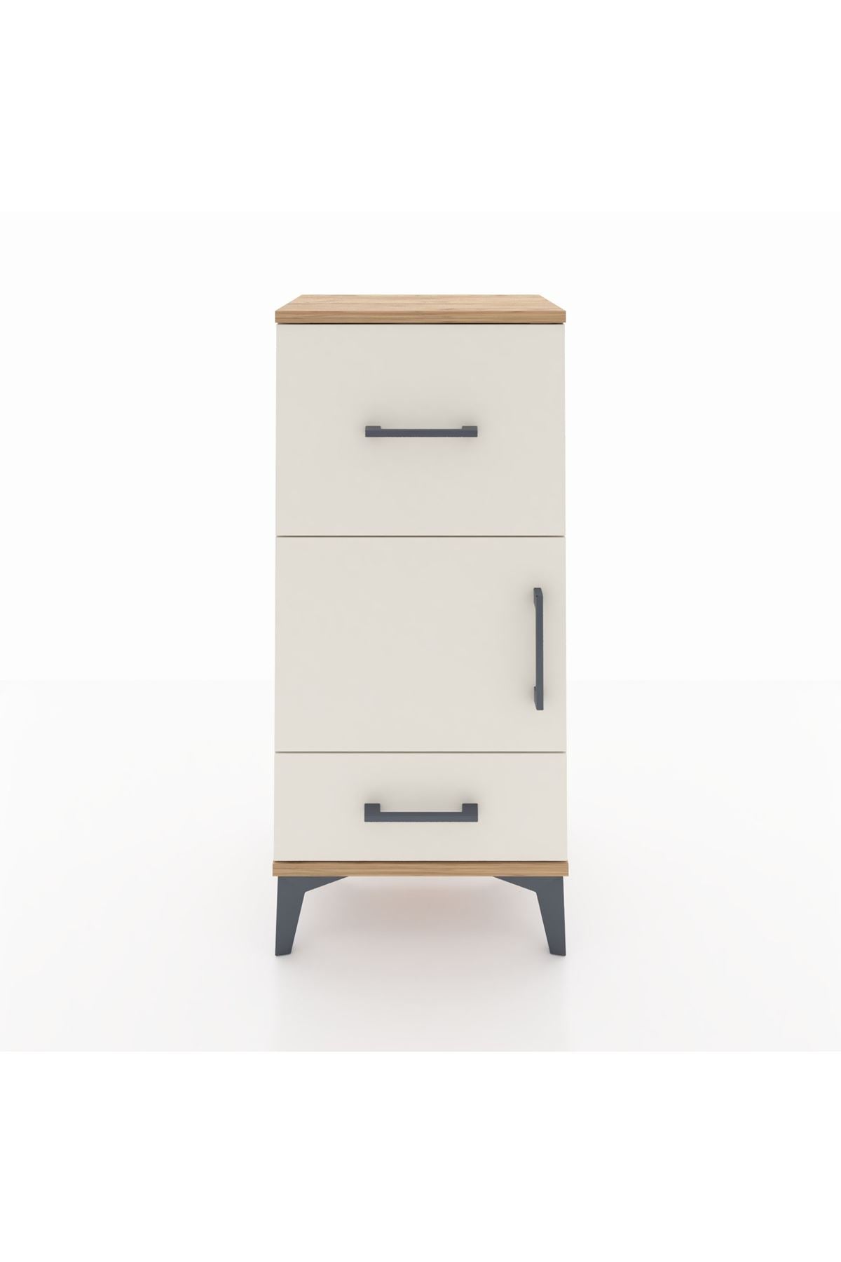 Arges Komodin Tek Raflı 2 Çekmeceli Tek Kapaklı 44x30x96 - S09M029V7A