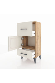 Arges Komodin Tek Raflı 2 Çekmeceli Tek Kapaklı 44x30x96 - S09M029V7A