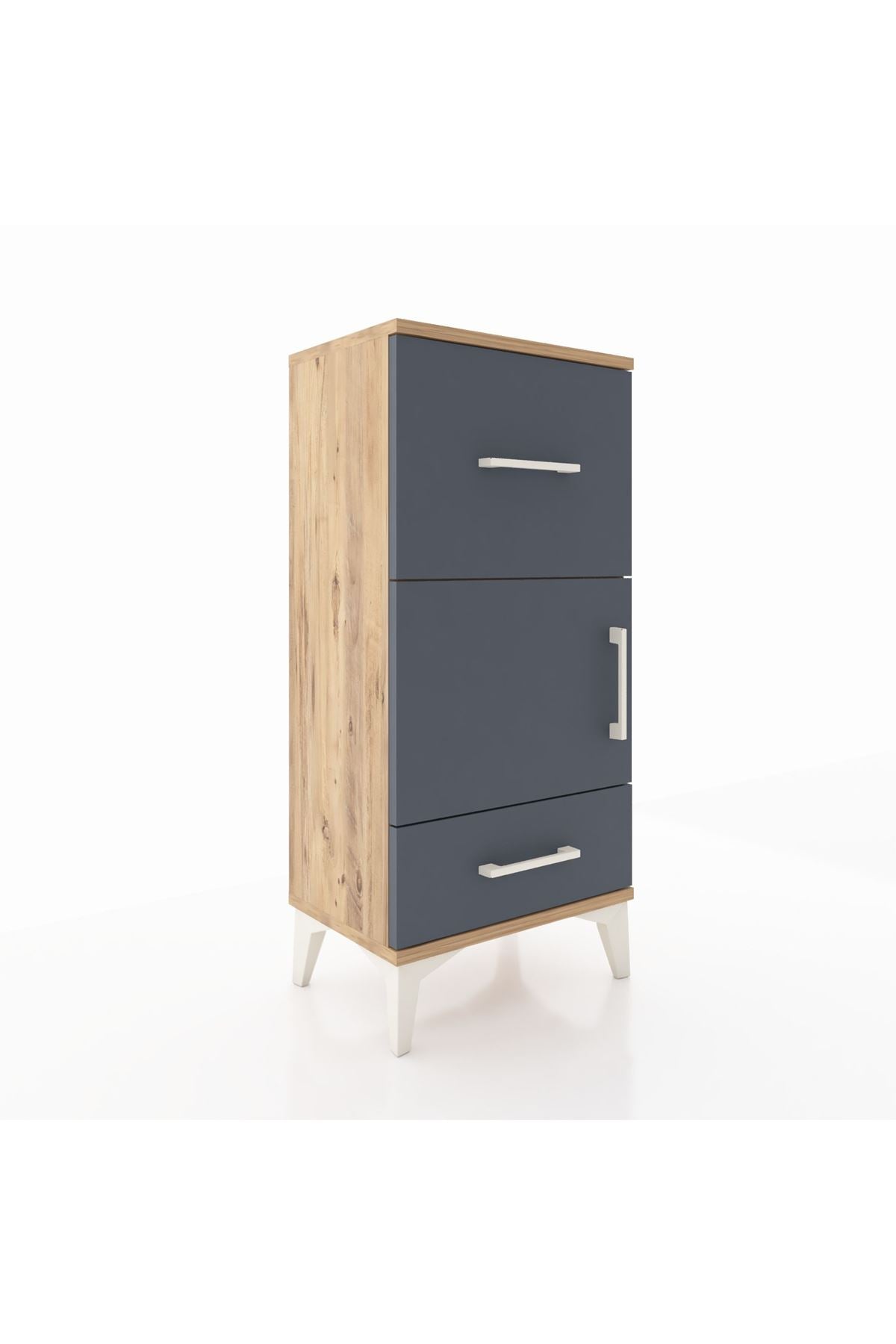 Arges Komodin Tek Raflı 2 Çekmeceli Tek Kapaklı 44x30x96 - S09M029V8A