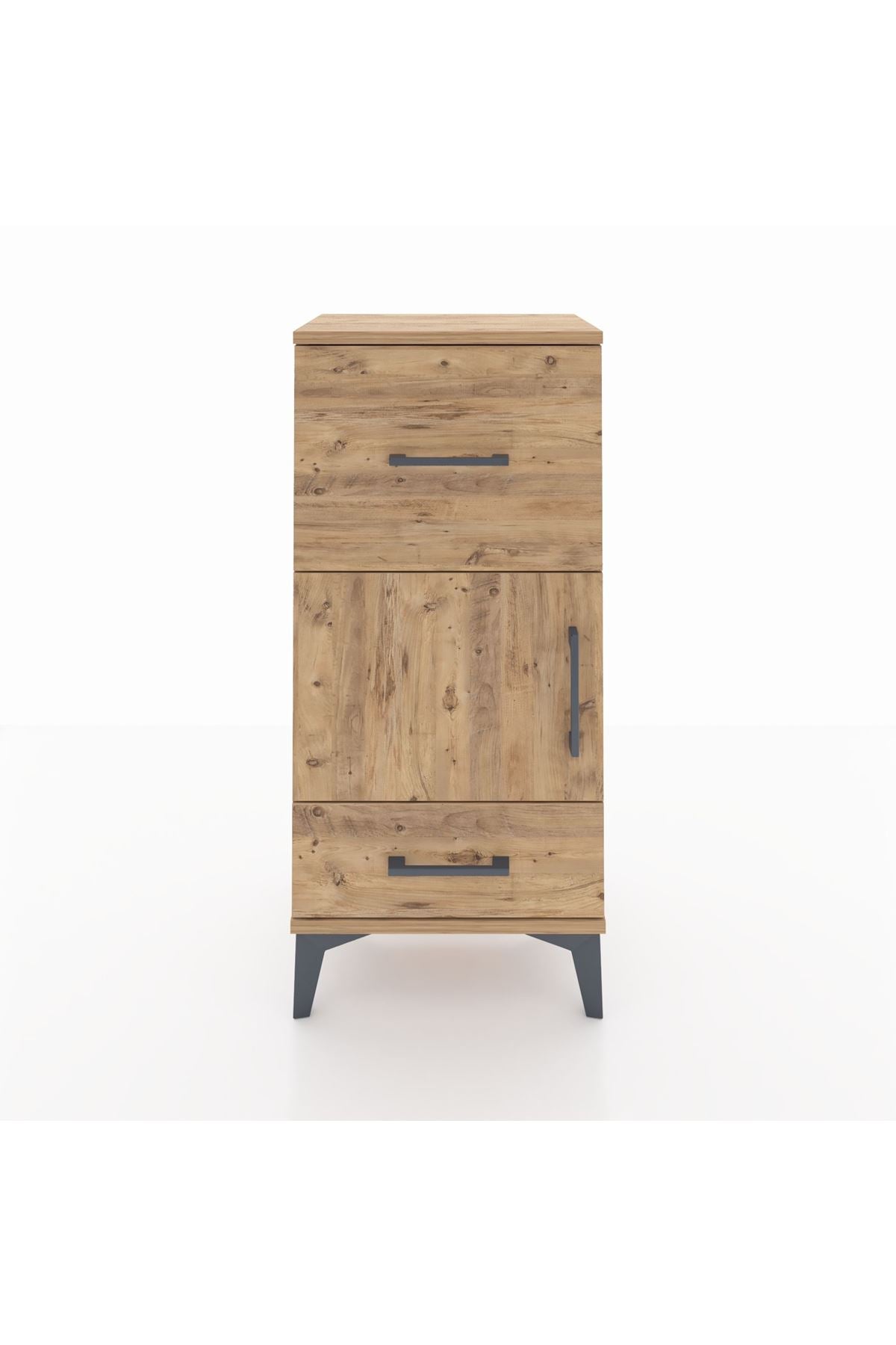 Arges Komodin Tek Raflı 2 Çekmeceli Tek Kapaklı 44x30x96 - S09M029V9A