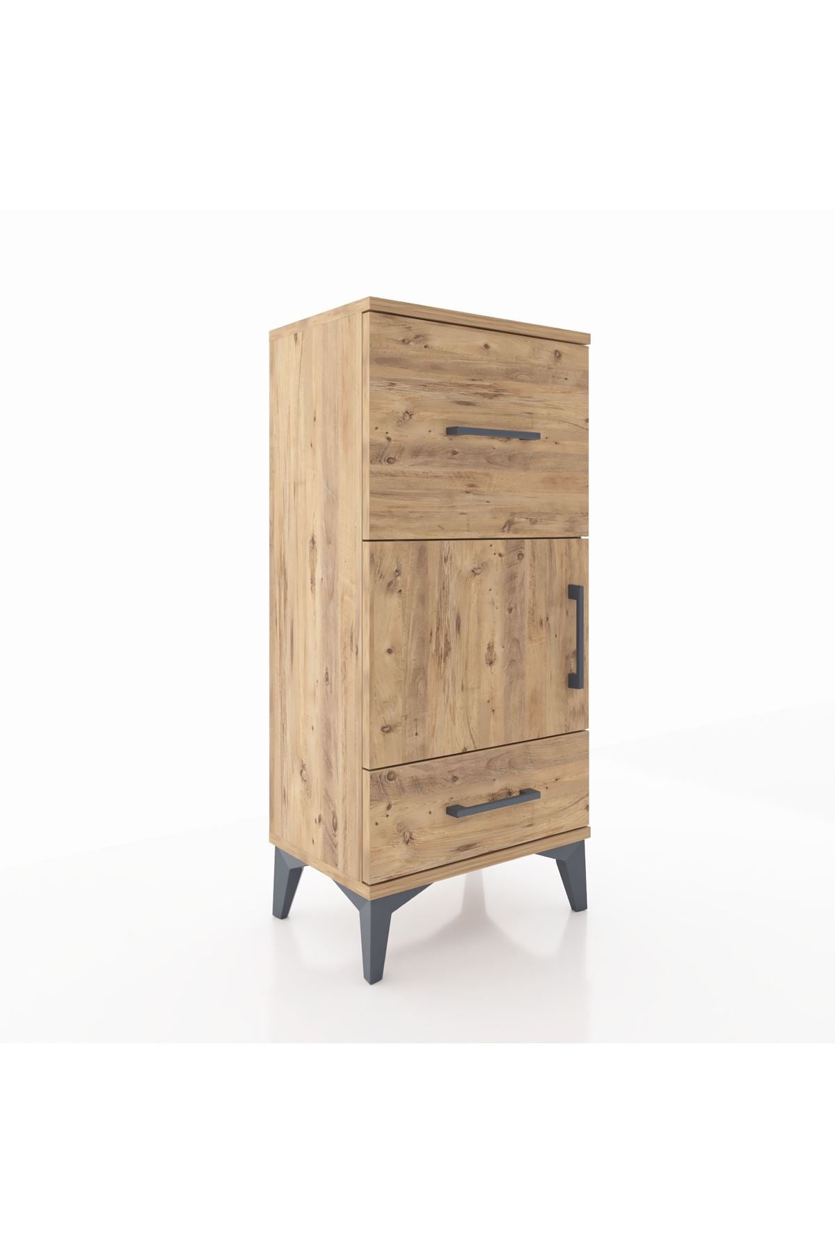 Arges Komodin Tek Raflı 2 Çekmeceli Tek Kapaklı 44x30x96 - S09M029V9A
