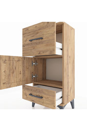 Arges Komodin Tek Raflı 2 Çekmeceli Tek Kapaklı 44x30x96 - S09M029V9A