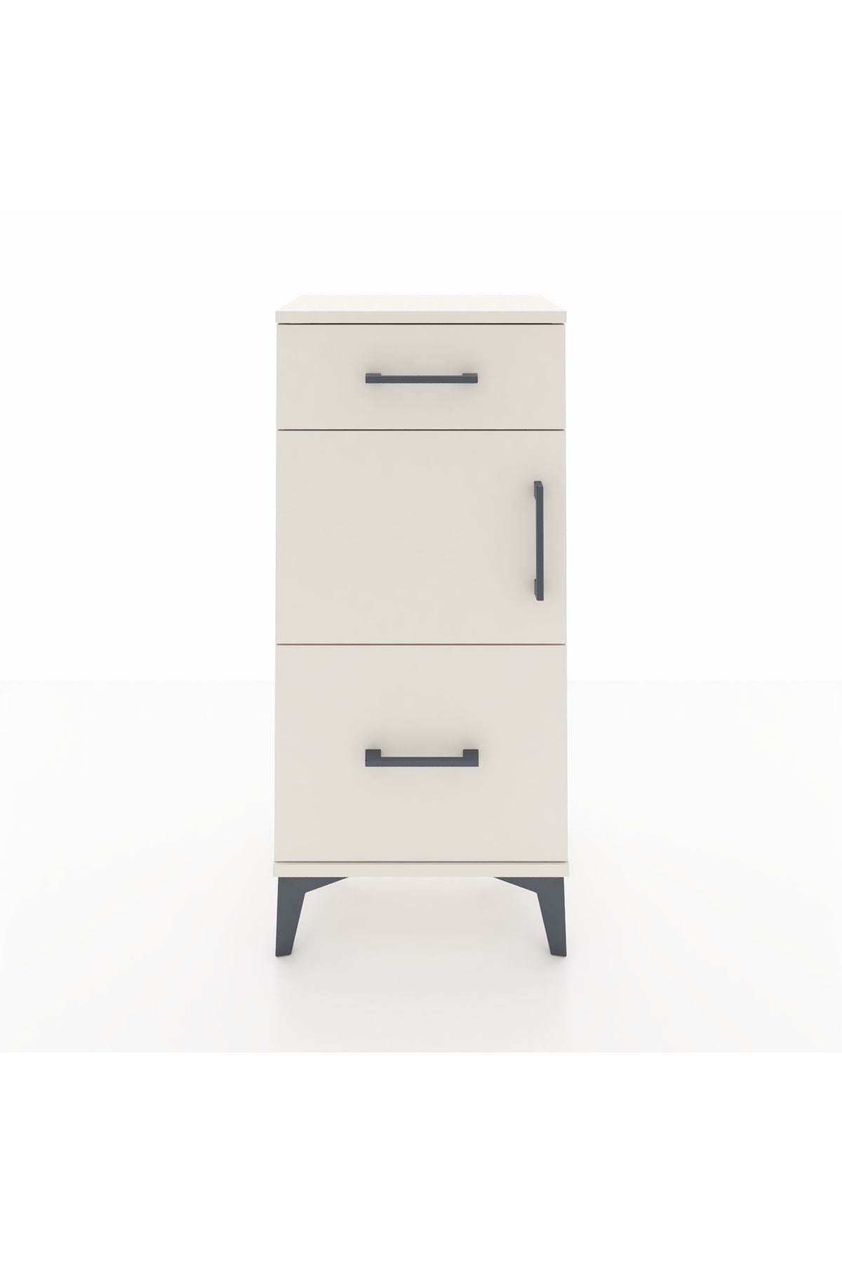 Arges Komodin Tek Raflı 2 Çekmeceli Tek Kapaklı 44x30x96 - S09M030V1A