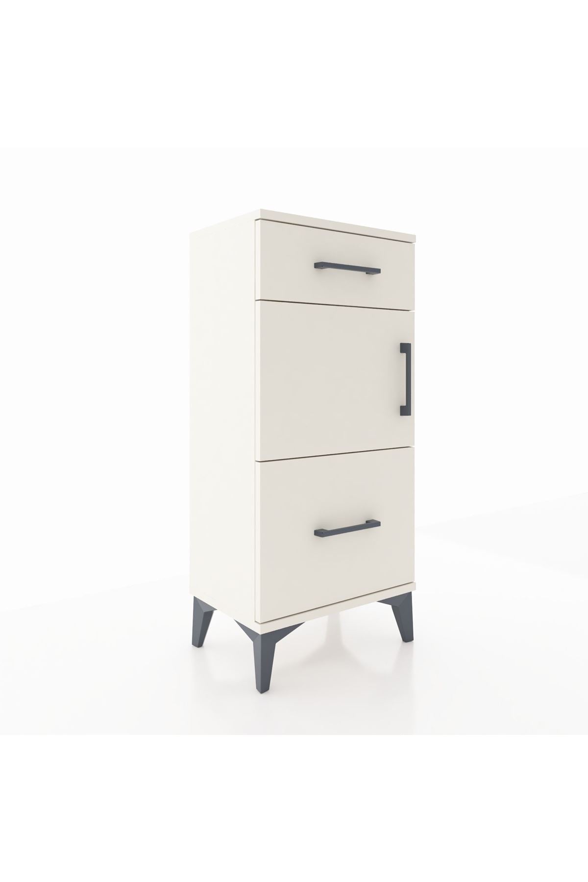 Arges Komodin Tek Raflı 2 Çekmeceli Tek Kapaklı 44x30x96 - S09M030V1A