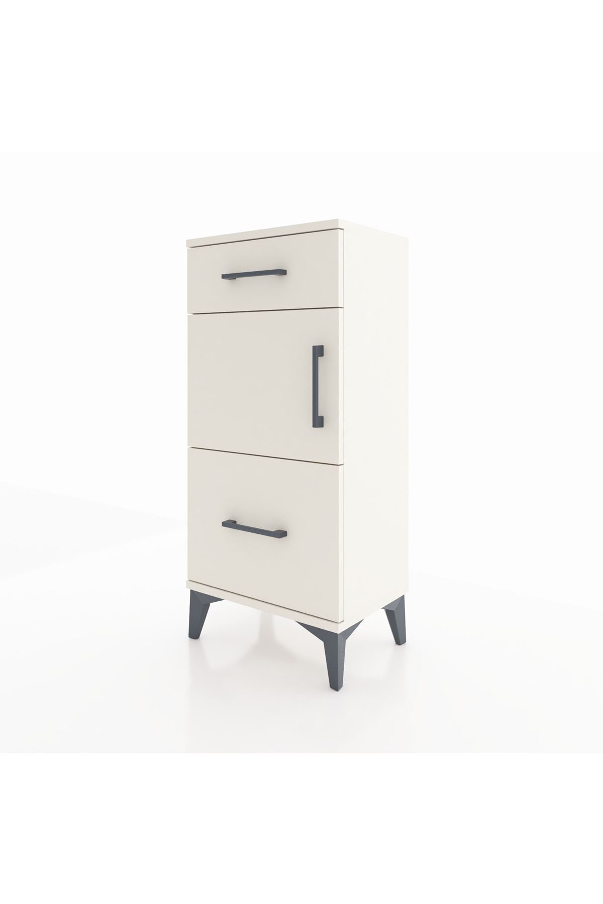 Arges Komodin Tek Raflı 2 Çekmeceli Tek Kapaklı 44x30x96 - S09M030V1A