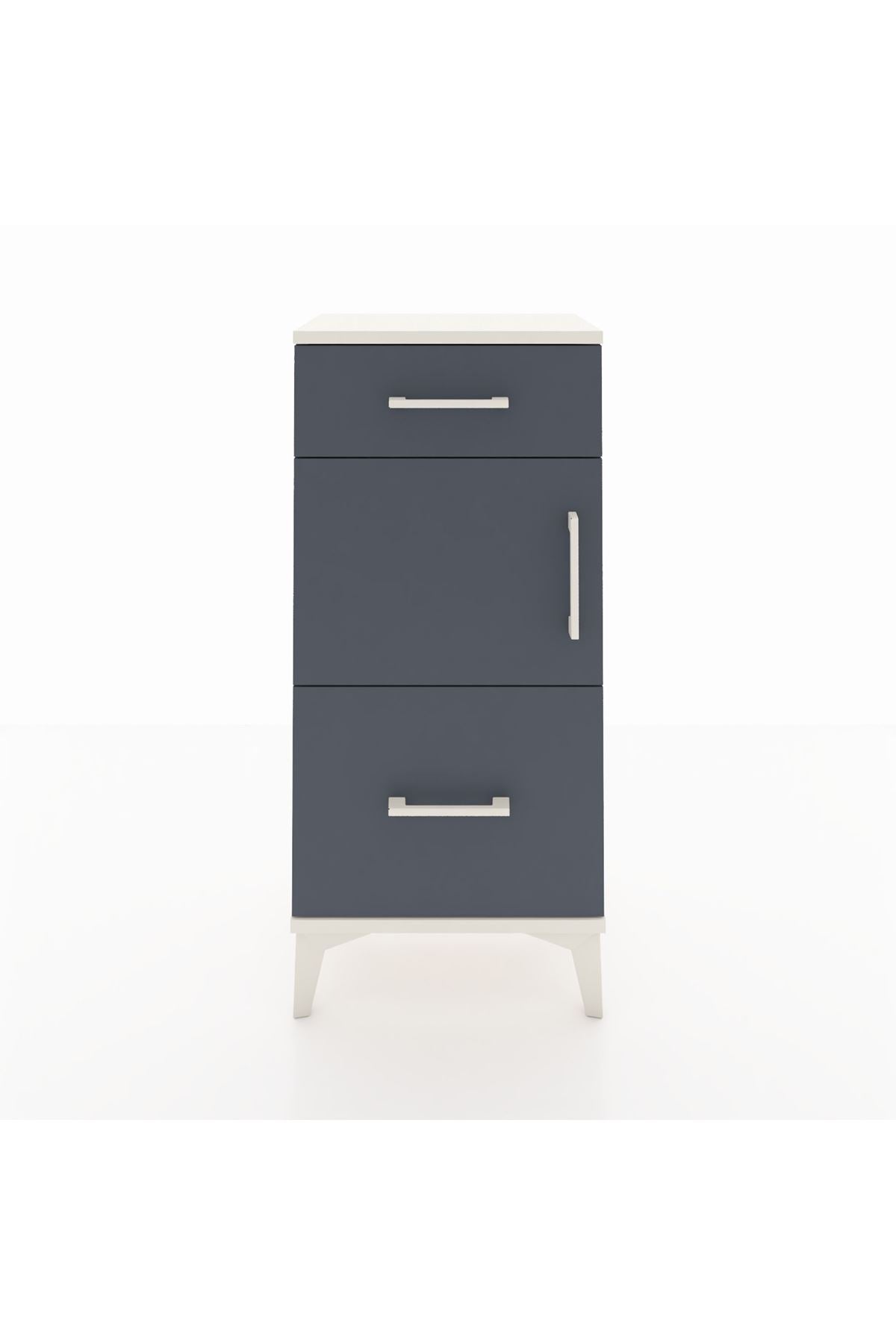 Arges Komodin Tek Raflı 2 Çekmeceli Tek Kapaklı 44x30x96 - S09M030V2A