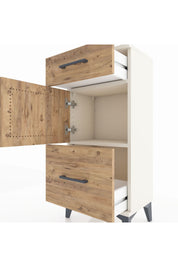 Arges Komodin Tek Raflı 2 Çekmeceli Tek Kapaklı 44x30x96 - S09M030V3A