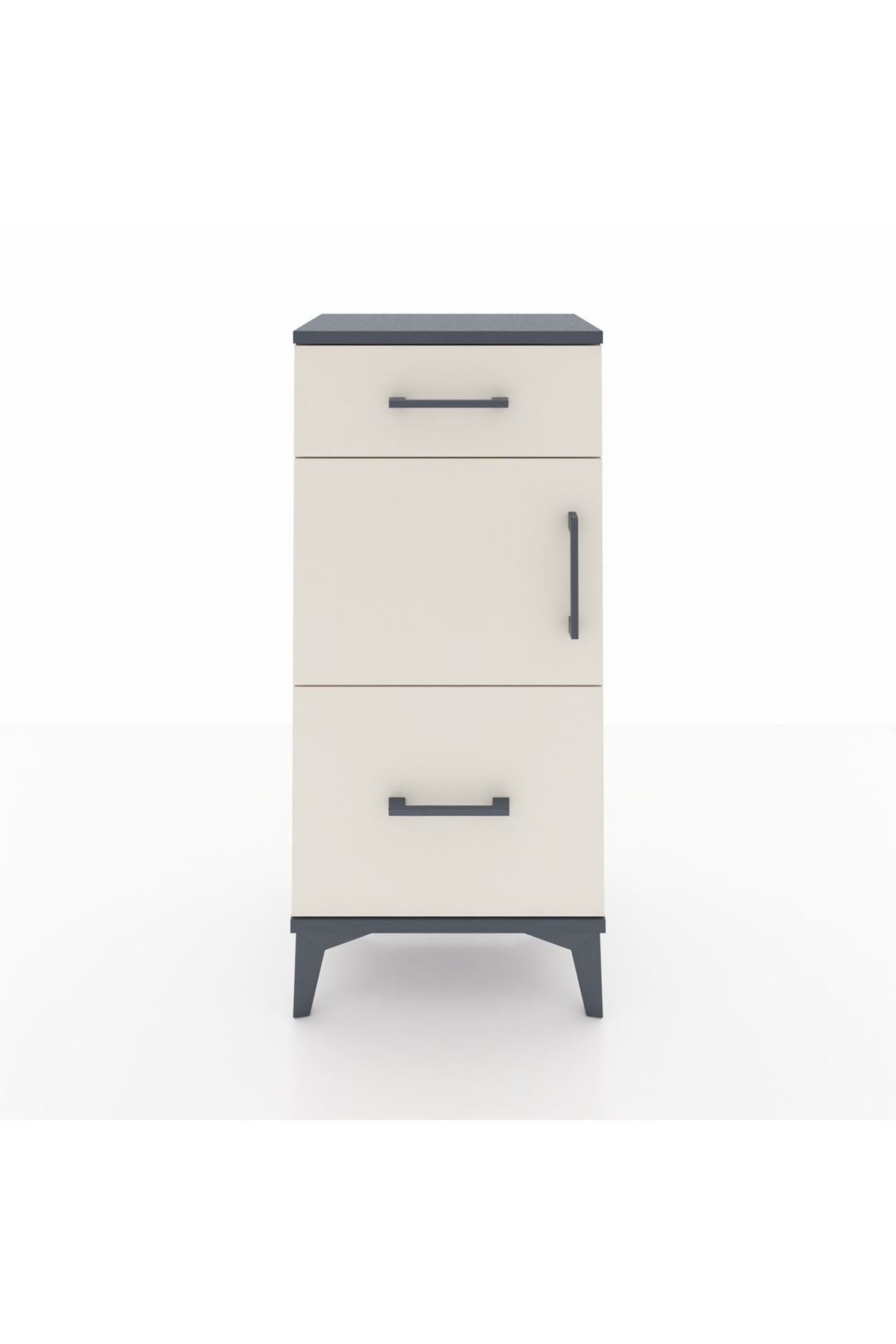 Arges Komodin Tek Raflı 2 Çekmeceli Tek Kapaklı 44x30x96 - S09M030V4A