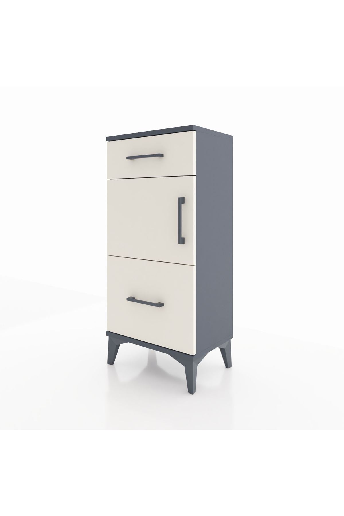 Arges Komodin Tek Raflı 2 Çekmeceli Tek Kapaklı 44x30x96 - S09M030V4A