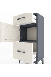 Arges Komodin Tek Raflı 2 Çekmeceli Tek Kapaklı 44x30x96 - S09M030V4A