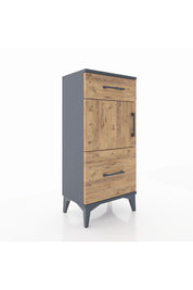 Arges Komodin Tek Raflı 2 Çekmeceli Tek Kapaklı 44x30x96 - S09M030V6A