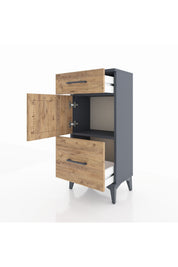 Arges Komodin Tek Raflı 2 Çekmeceli Tek Kapaklı 44x30x96 - S09M030V6A