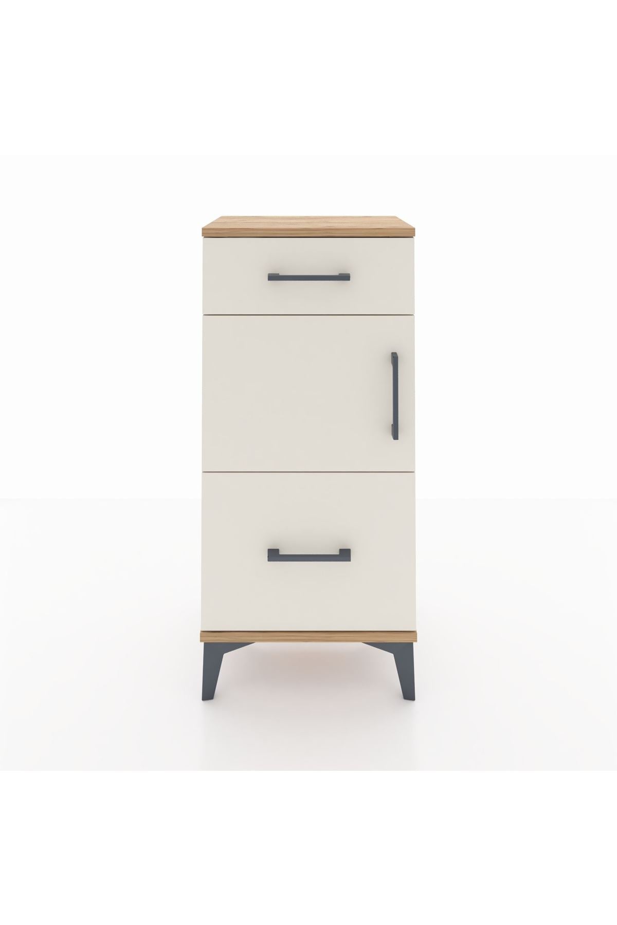 Arges Komodin Tek Raflı 2 Çekmeceli Tek Kapaklı 44x30x96 - S09M030V7A
