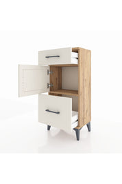 Arges Komodin Tek Raflı 2 Çekmeceli Tek Kapaklı 44x30x96 - S09M030V7A