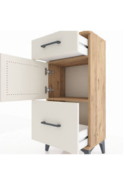 Arges Komodin Tek Raflı 2 Çekmeceli Tek Kapaklı 44x30x96 - S09M030V7A
