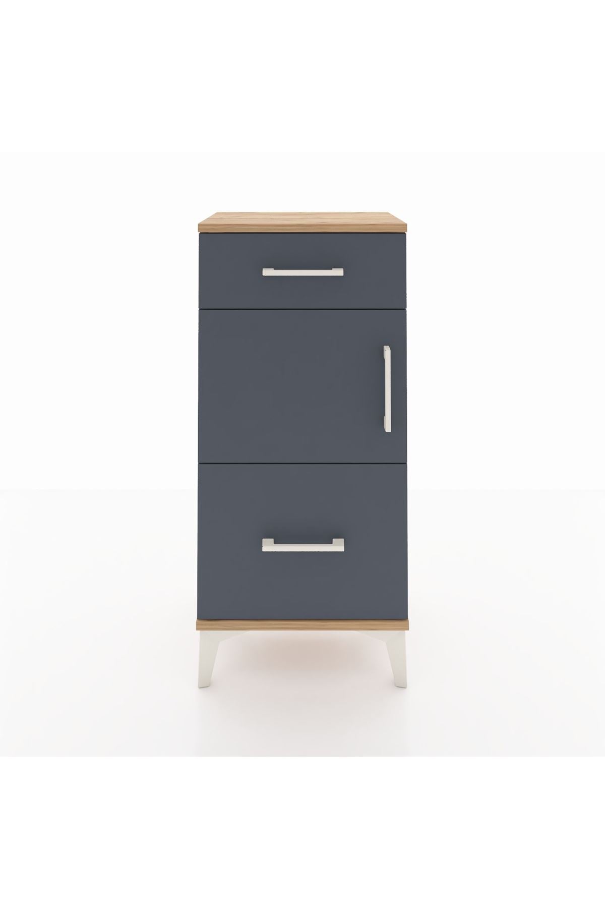 Arges Komodin Tek Raflı 2 Çekmeceli Tek Kapaklı 44x30x96 - S09M030V8A
