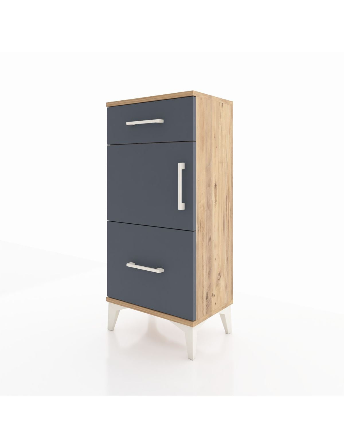 Arges Komodin Tek Raflı 2 Çekmeceli Tek Kapaklı 44x30x96 - S09M030V8A