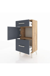 Arges Komodin Tek Raflı 2 Çekmeceli Tek Kapaklı 44x30x96 - S09M030V8A