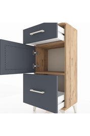 Arges Komodin Tek Raflı 2 Çekmeceli Tek Kapaklı 44x30x96 - S09M030V8A