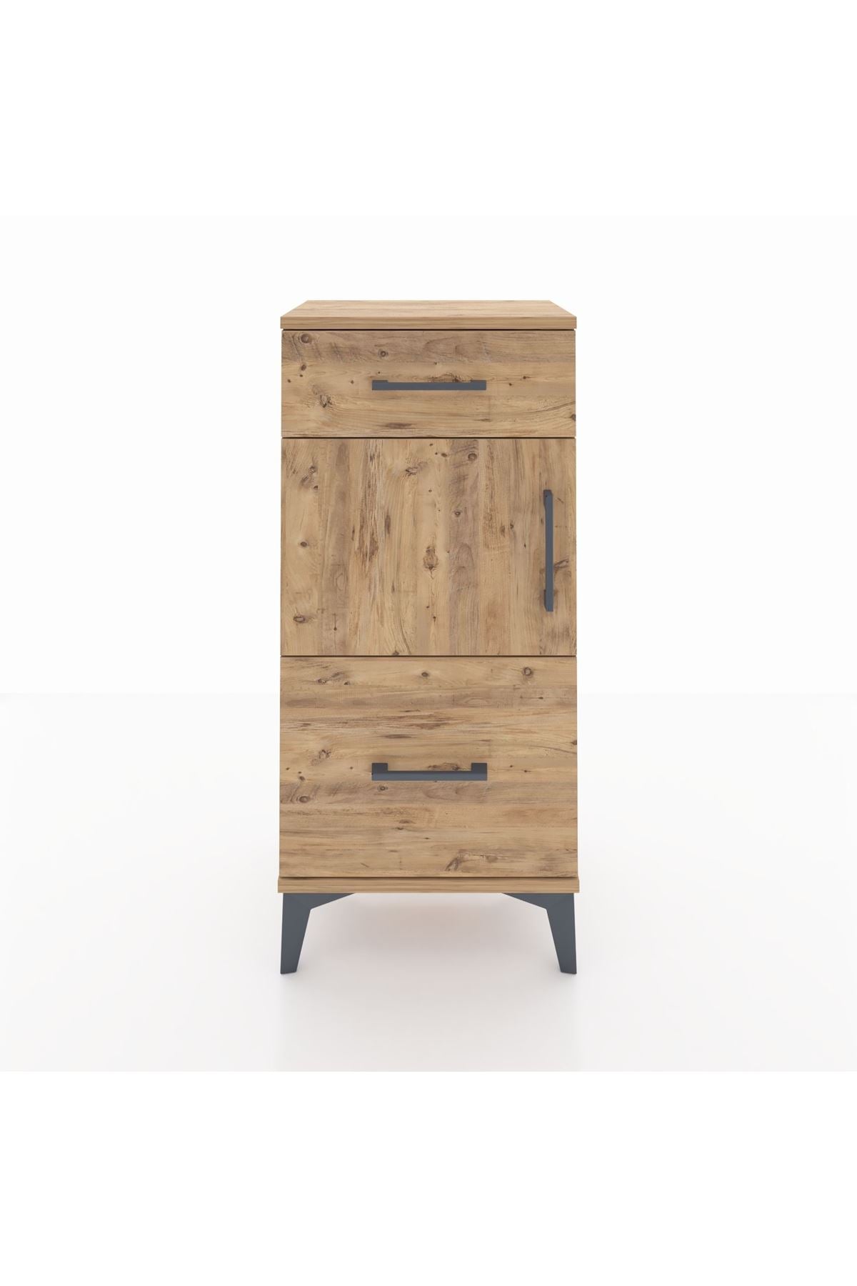 Arges Komodin Tek Raflı 2 Çekmeceli Tek Kapaklı 44x30x96 - S09M030V9A