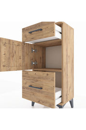 Arges Komodin Tek Raflı 2 Çekmeceli Tek Kapaklı 44x30x96 - S09M030V9A
