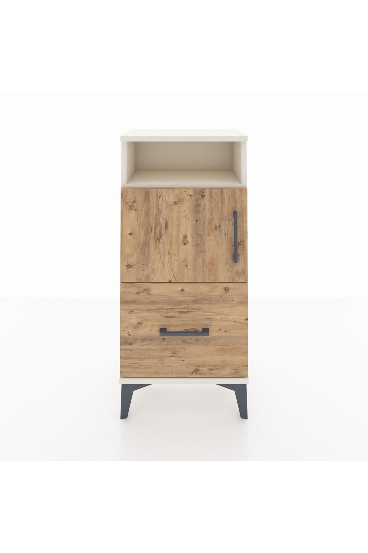 Arges Komodin 2 Raflı Tek Çekmeceli 2 Kapaklı 44x30x96 - S09M031V3A