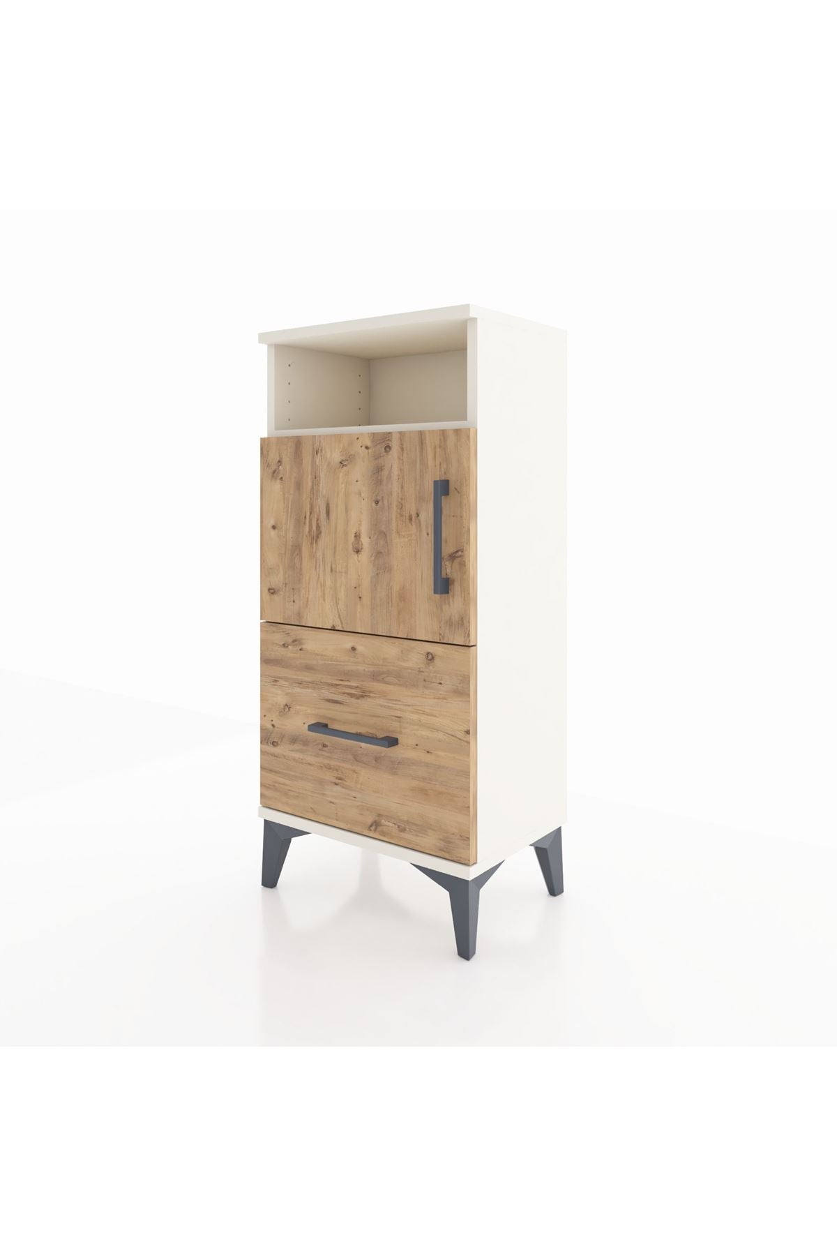 Arges Komodin 2 Raflı Tek Çekmeceli 2 Kapaklı 44x30x96 - S09M031V3A