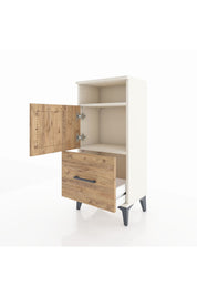 Arges Komodin 2 Raflı Tek Çekmeceli 2 Kapaklı 44x30x96 - S09M031V3A