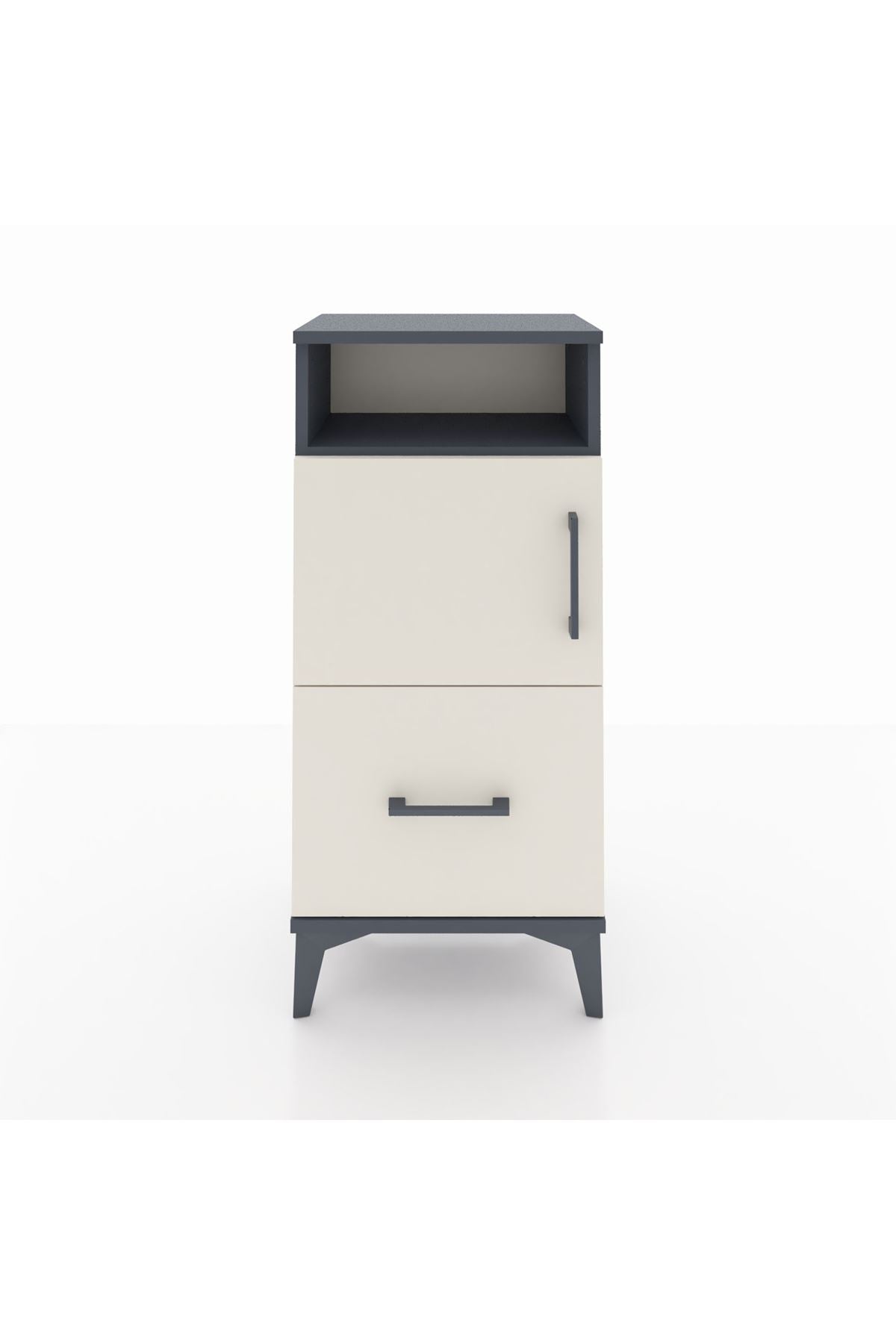 Arges Komodin 2 Raflı Tek Çekmeceli 2 Kapaklı 44x30x96 - S09M031V4A