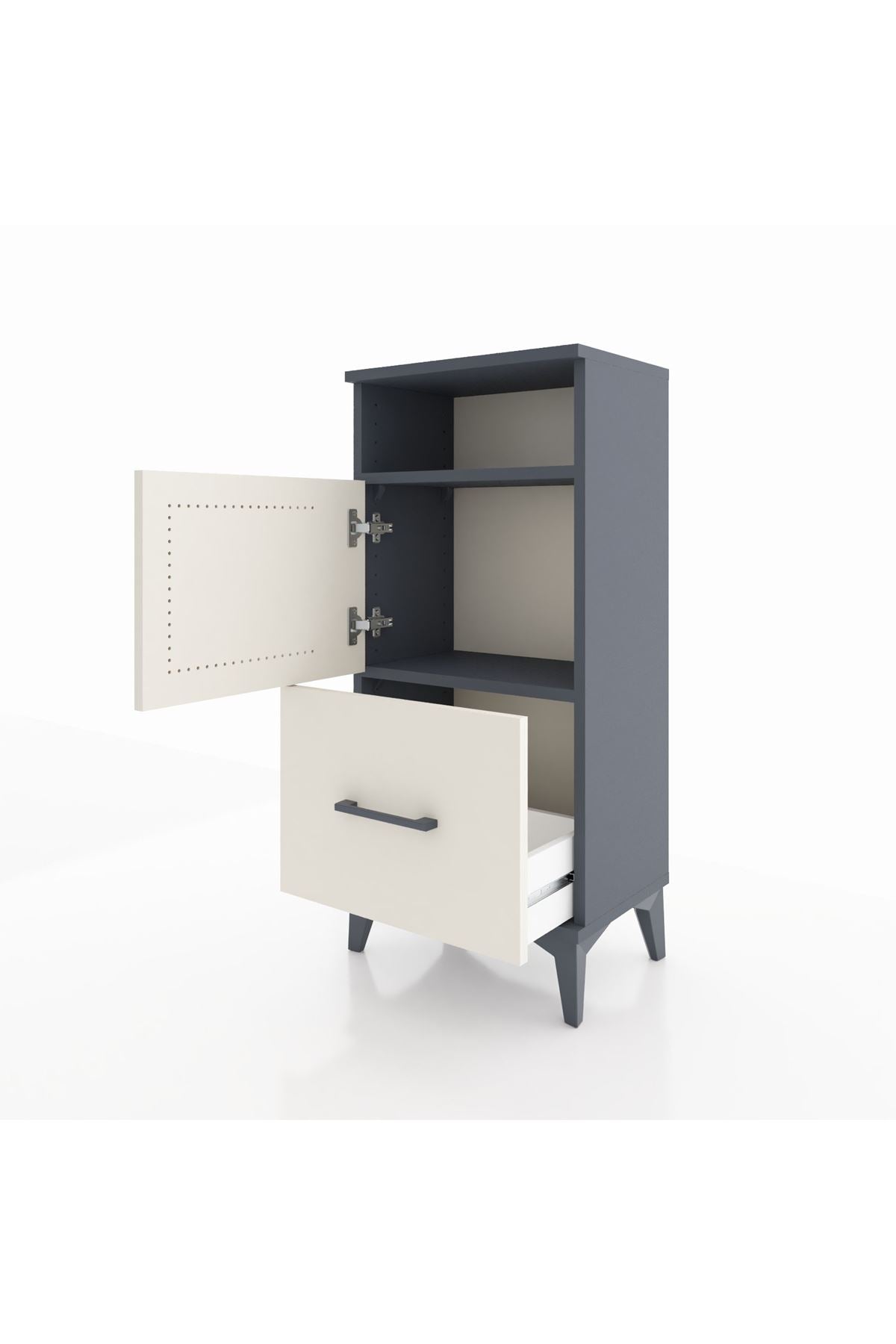 Arges Komodin 2 Raflı Tek Çekmeceli 2 Kapaklı 44x30x96 - S09M031V4A