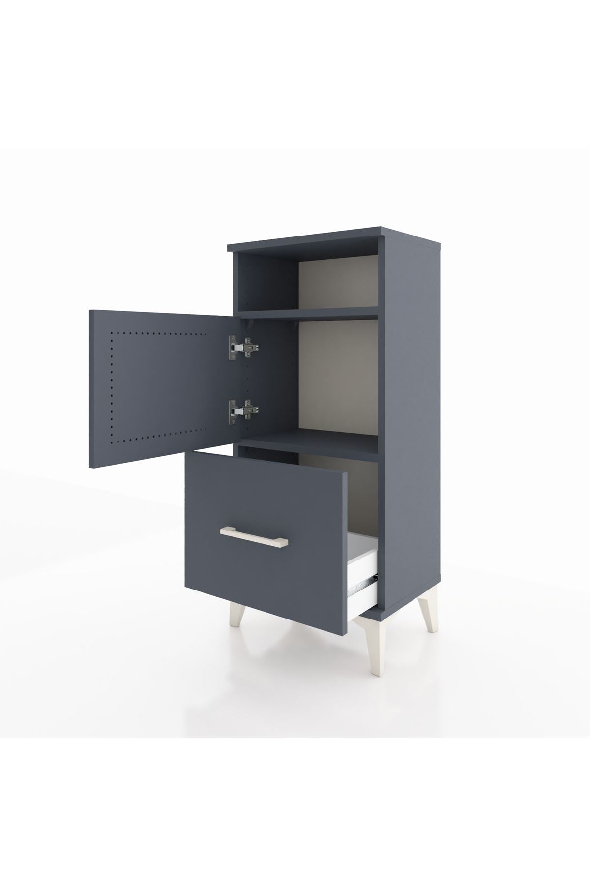 Arges Komodin 2 Raflı Tek Çekmeceli 2 Kapaklı 44x30x96 - S09M031V5A