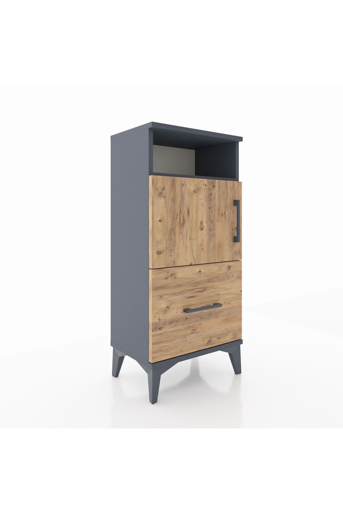 Arges Komodin 2 Raflı Tek Çekmeceli 2 Kapaklı 44x30x96 - S09M031V6A