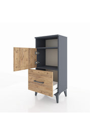 Arges Komodin 2 Raflı Tek Çekmeceli 2 Kapaklı 44x30x96 - S09M031V6A