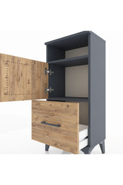 Arges Komodin 2 Raflı Tek Çekmeceli 2 Kapaklı 44x30x96 - S09M031V6A