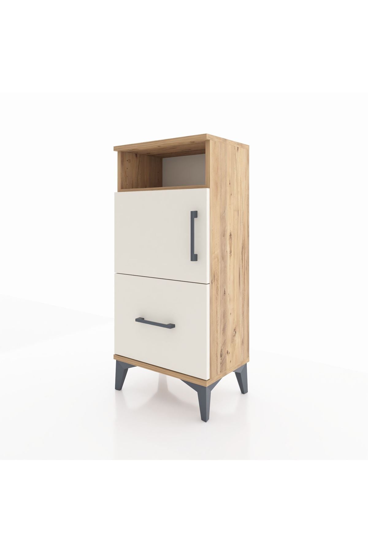 Arges Komodin 2 Raflı Tek Çekmeceli 2 Kapaklı 44x30x96 - S09M031V7A