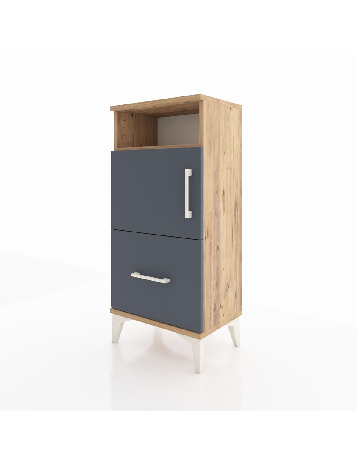Arges Komodin 2 Raflı Tek Çekmeceli 2 Kapaklı 44x30x96 - S09M031V8A