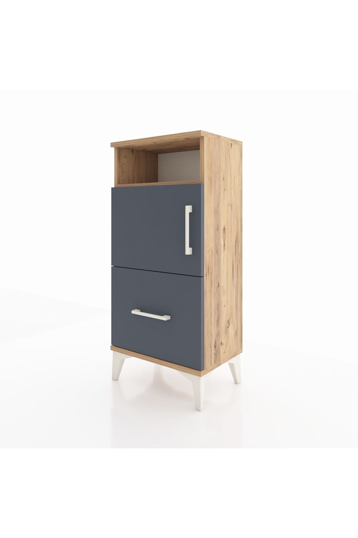Arges Komodin 2 Raflı Tek Çekmeceli 2 Kapaklı 44x30x96 - S09M031V8A