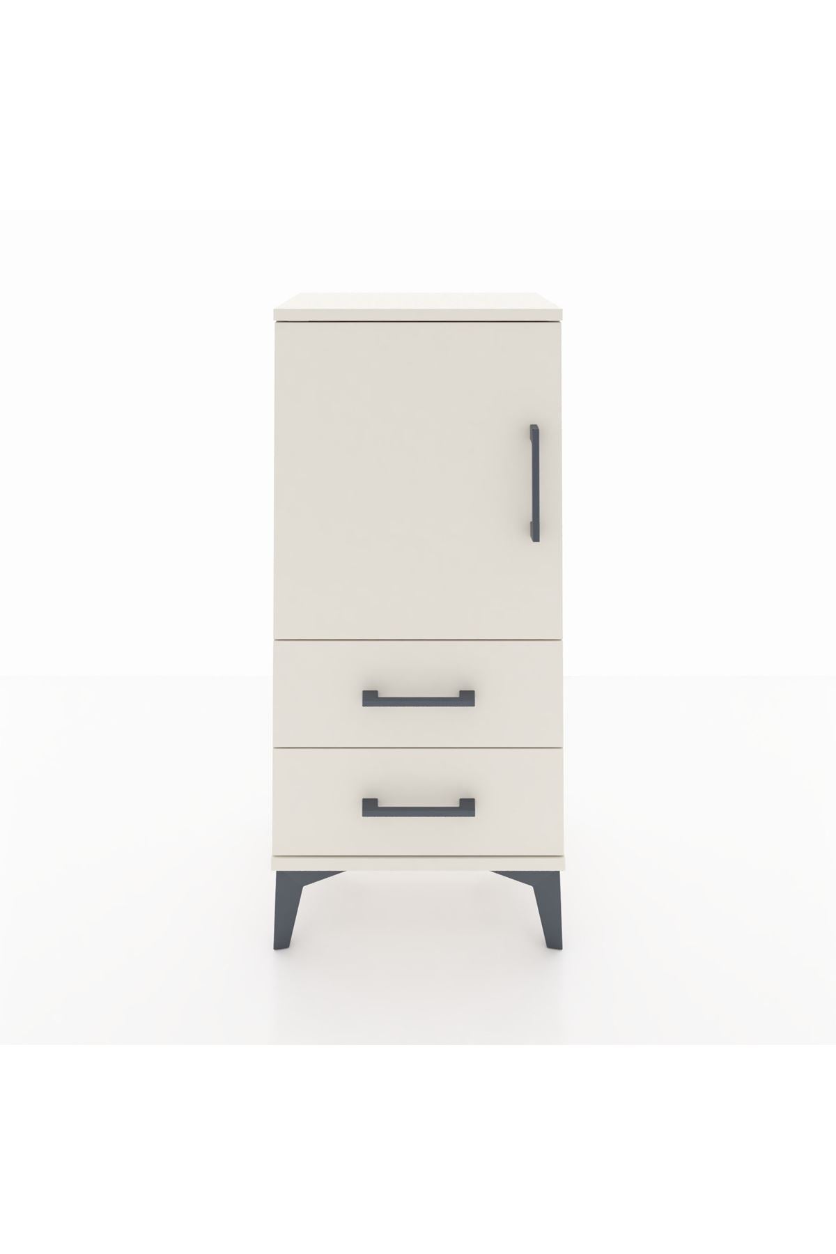 Arges Komodin 2 Raflı 2 Çekmeceli Tek Kapaklı 44x30x96 - S09M032V1A